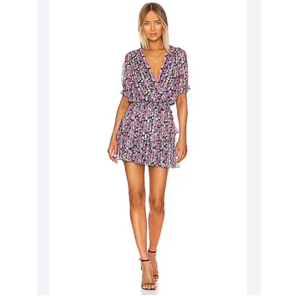 Amanda Uprichard Adriel geometric purple mini dress NWT XS